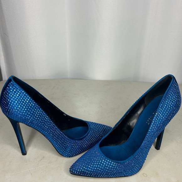 Nine West royal blue rhinestone stilettos - Picture 8 of 9